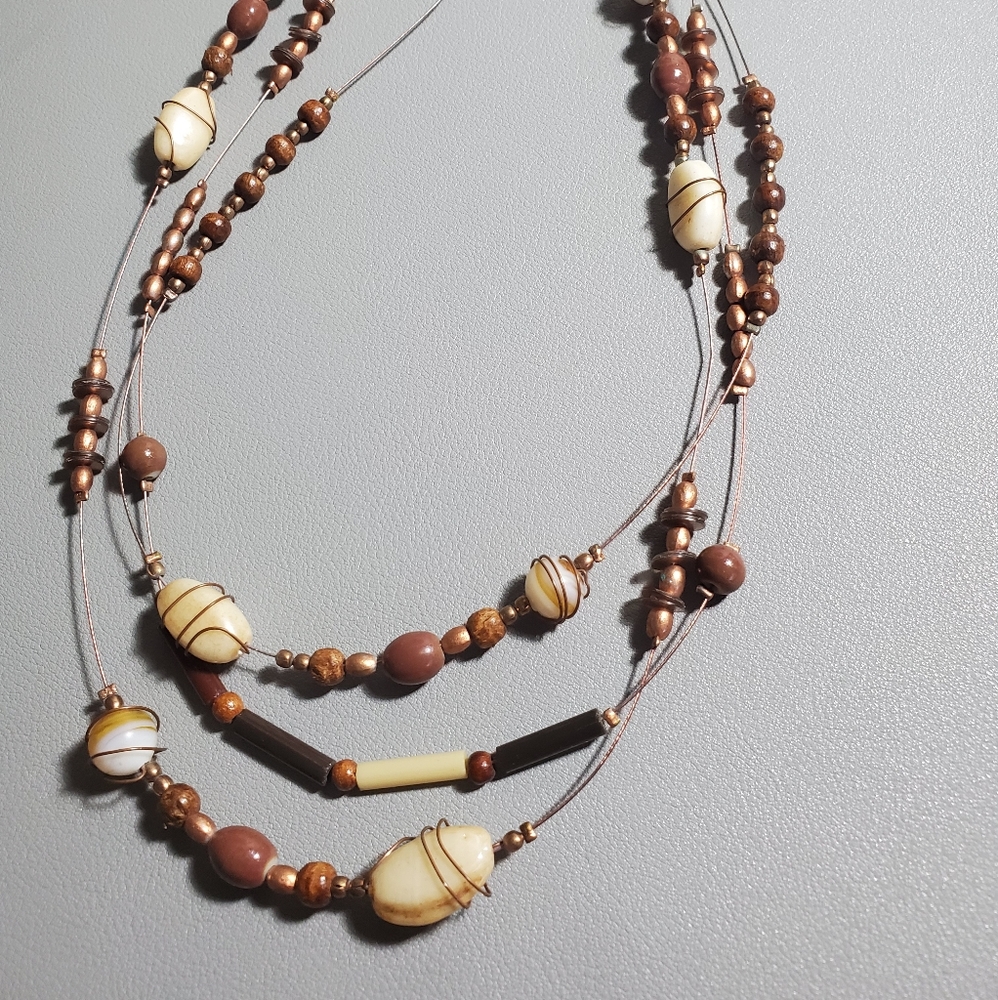Brown and cream necklace
